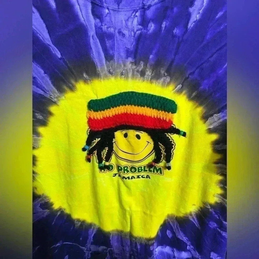 Tie Dye ‘Jamaica’ Oversized Tee/ Swim Cover Up/ Night Shirt. Size: XL - Picture 12 of 13
